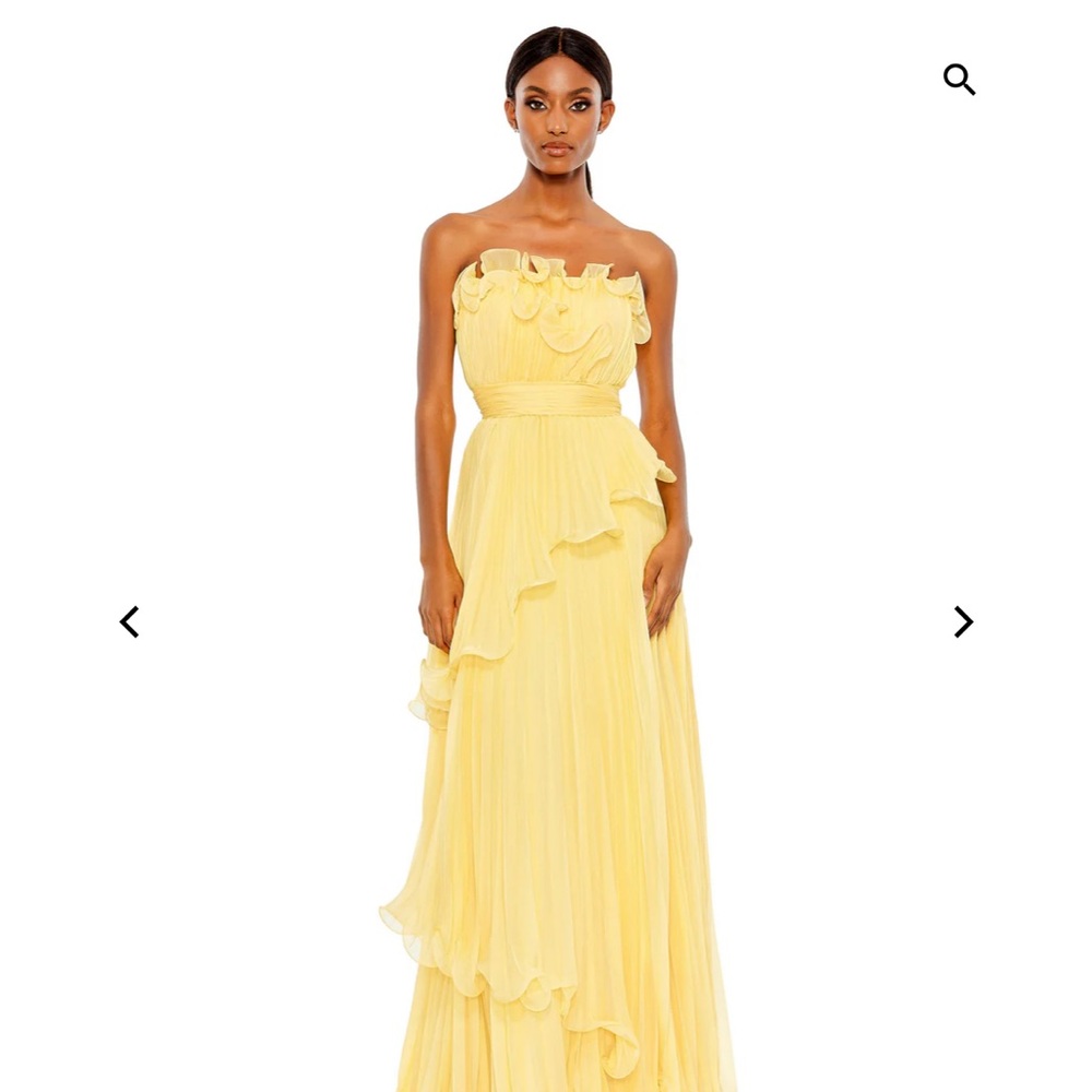 MacDuggal 49537 Elegant Yellow Strapless Dress 6